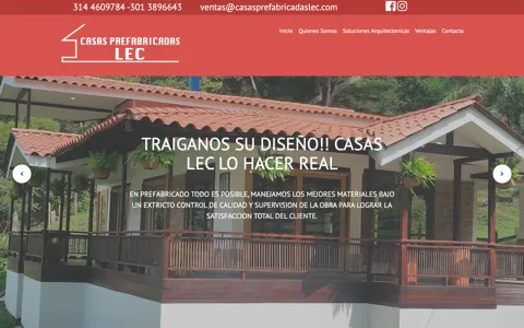 Vista previa del sitio LEC Soluciones Arquitectónicas